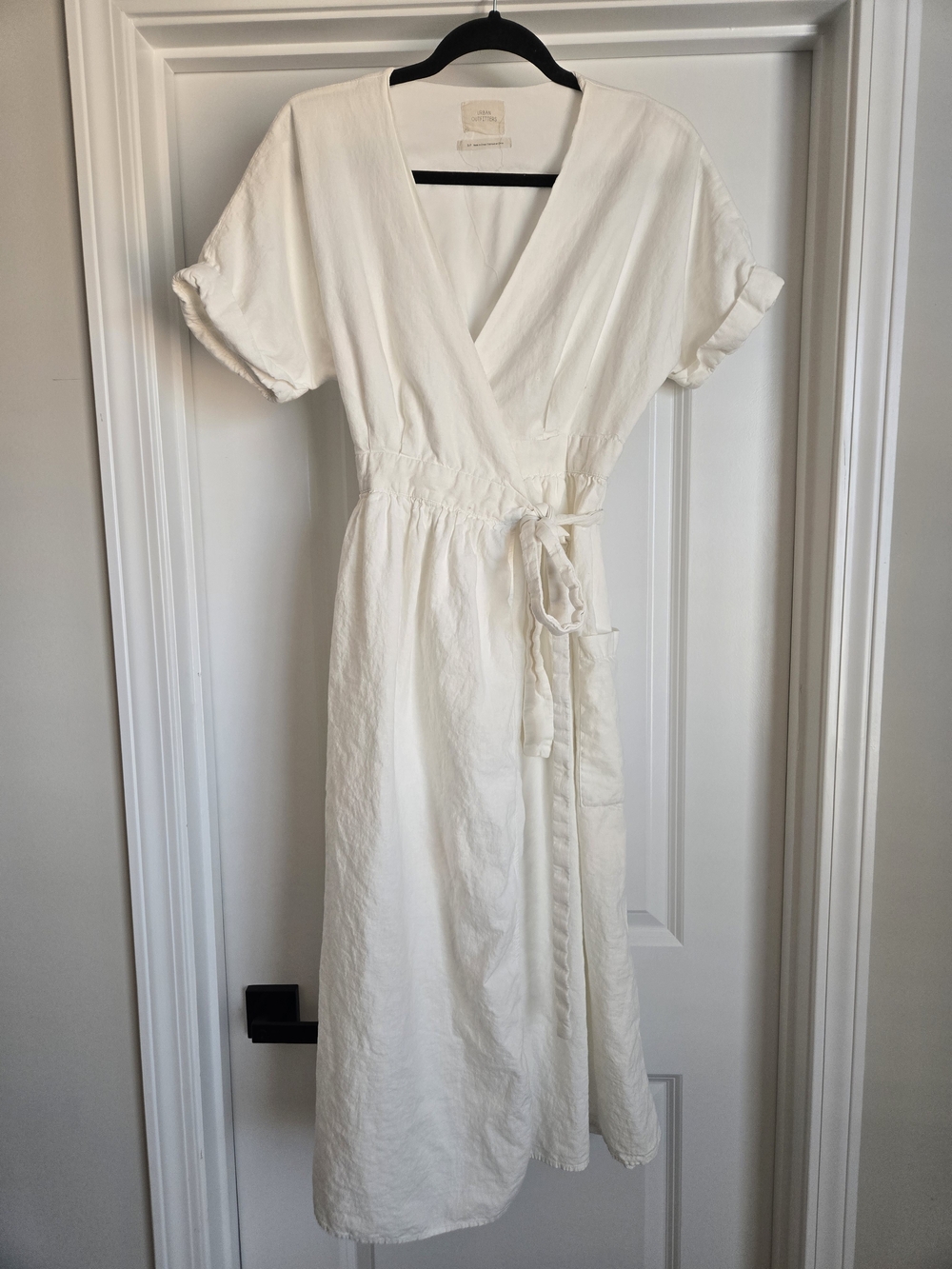 Urban Outfitters Cream Wrap Midi Dress